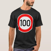 T-shirt Road Sign - Maximum speed limit 100 Classic T-Shir (Devant)