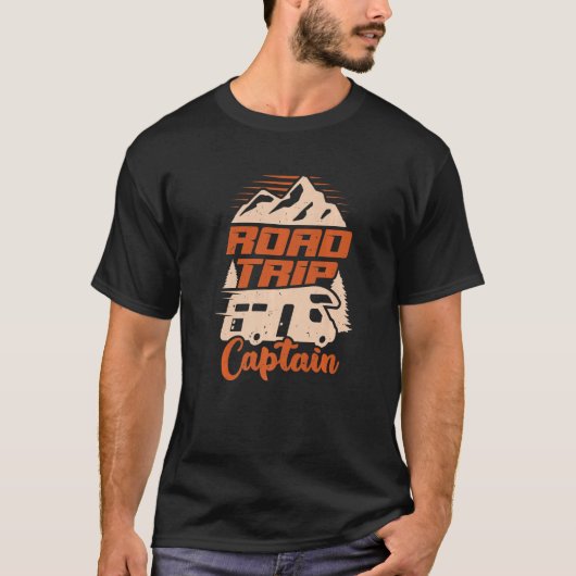 T-shirt Road Trip Captain RV Camping Lover Premium (Devant)