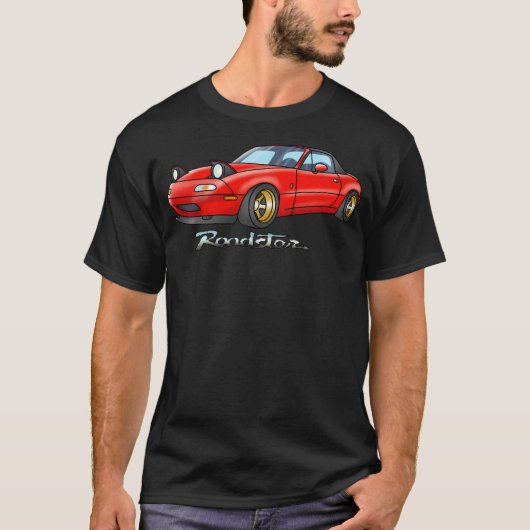 T-shirt Roadster Eunos En Voiture Jdm Rouge (Devant)