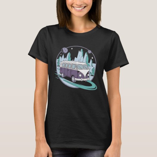 T-shirt Roadtrip Intergalactique – Van Spatial Psychédéliq (Devant)