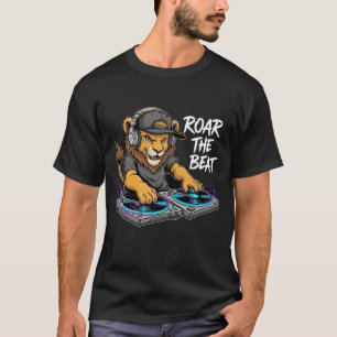 T-shirt Roar the Beat - Lion casques Vibes de musique