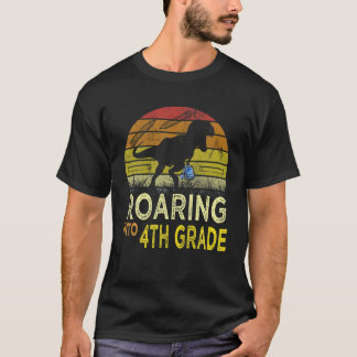 T-shirt Roaring En 4Ème Année Dinosaure Drôle Retour À Sch