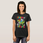 T-shirt Roaring Into 100 Days Kindergarten Funny T Rex Din (Devant entier)