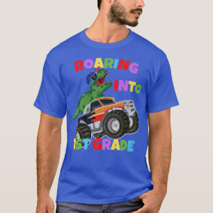 T-shirt Roaring into 1st Grade Monster Truck Dinosaur T-Re