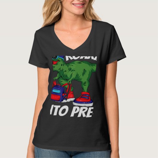 T-shirt Roaring into Pre K Dinosaur Rex Back to School Kid (Devant)