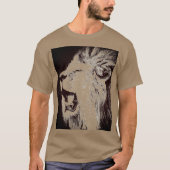 T-shirt Roaring Lion Pop Art Pebble couleur Sepia (Devant)