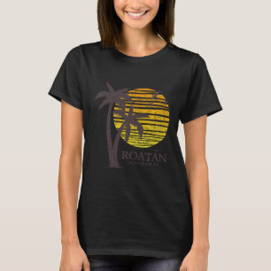 T-shirt Roatan Honduras Plage Colorée Coucher de Soleil Ga