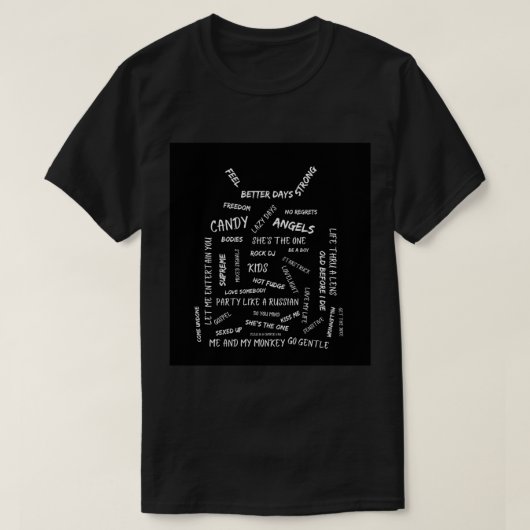 T-shirt Robbie Williams Chanson Titres Noir sans manches H (Design devant)