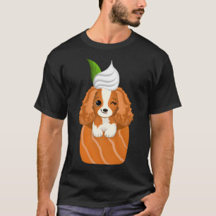 T-shirt Robe Cavalier King Charles Spaniel Saumon Kawaii