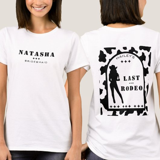 T-shirt Robe de cowgirl à imprimé vache Demoiselle d'honne