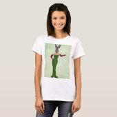 T-shirt Robe verte 2 lapin (Devant entier)