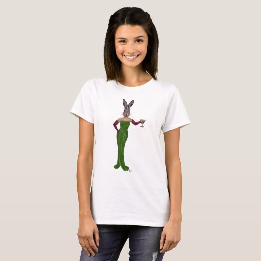 T-shirt Robe verte de lapin (Devant entier)