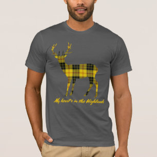 T-shirt Robert Burns Citation MacLeod de Lewis Tartan Stag