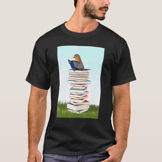 T-shirt Robin avec livres Oiseau Oiseau Oiseau Oiseau Chan (Devant)