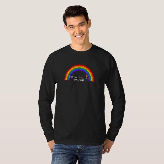 T-shirt Robin Bird Believe in Yourself Rainbow Bird  Biolo (Devant entier)