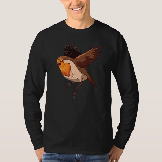 T-shirt Robin Bird  Cute Birds Animal  Graphic (Devant)