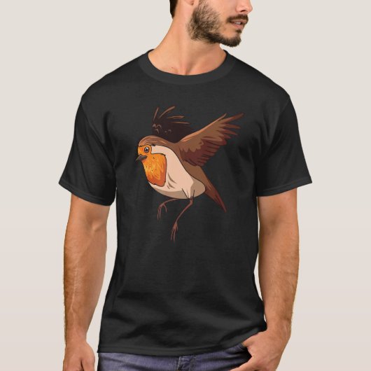 T-shirt Robin Bird Cute Birds Animal Graphic (Devant)