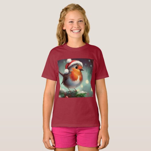 T-shirt Robin de Noël 2 (Devant entier)