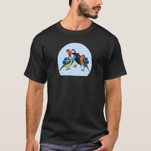 T-shirt Robin Puffin Bird Premier Jour À L'École Animal Bi