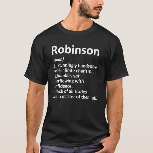 T-shirt Robinson Definition Funny Nom de famille Anniversa (Devant)