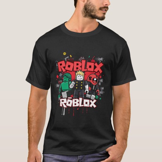 T-shirt Roblox – Monde de Blocs Néon (Devant)