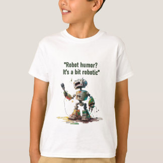 T-shirt "Robo-Comedy Club" avec un robot comédien stand-up