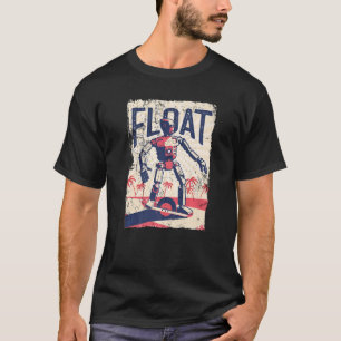 T-shirt Robot à roue rétro Eskate flottante skateboard sur