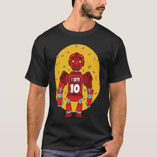 T-shirt Robot À Thème Anniversaire Im 10 (Devant)