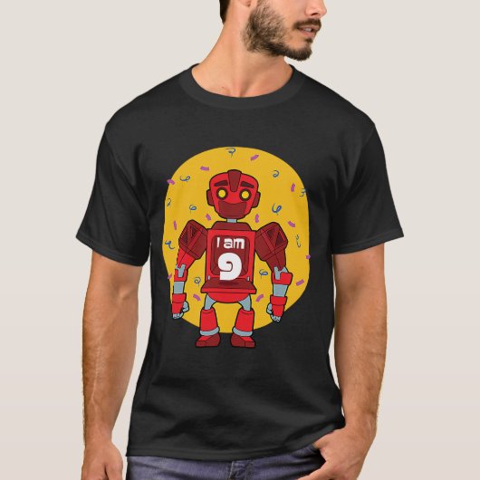 T-shirt Robot À Thème D'Anniversaire Im 9 (Devant)