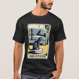 T-shirt Robot aspirateur chat carte tarot Roue de Fur-Tune