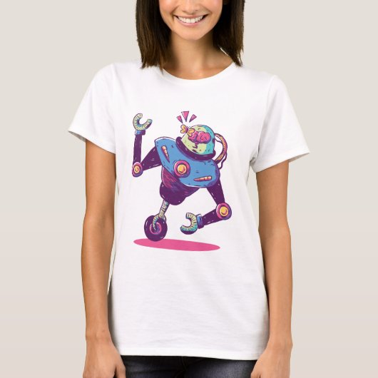 T-shirt Robot avec une seule roue (Devant)