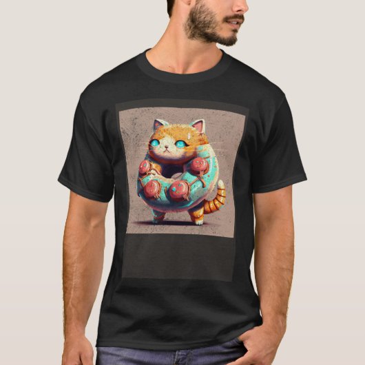 T-shirt Robot Chat Beignet (Devant)