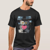 T-shirt Robot Chat en amour pour un ingénieur robotique (Devant)