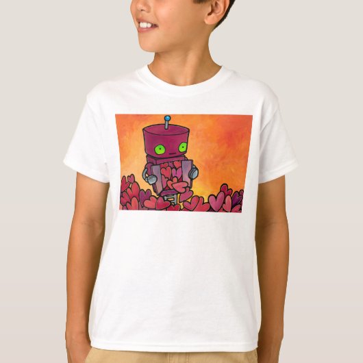 T-shirt Robot complètement des coeurs (Devant)