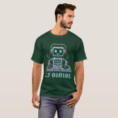 T-shirt Robot d'art pixelisé DJ 010101 (Devant entier)