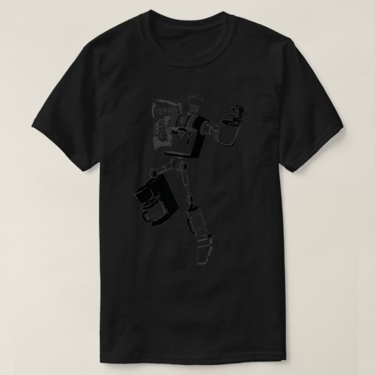 T-shirt Robot de café (conception noire) (Design devant)