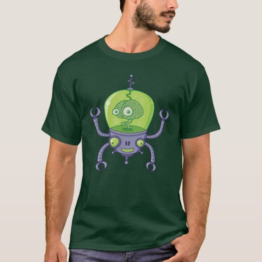 T-shirt Robot de cerveau avec cerveau (Devant)