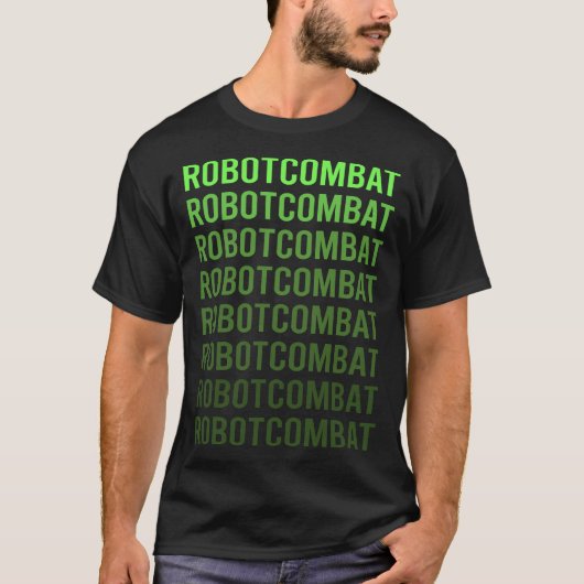 T-shirt Robot de combat à dégradé vert (Devant)
