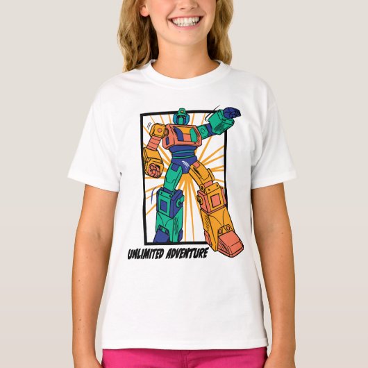 T-shirt Robot de guerrier géant : Aventure illimitée (Devant)