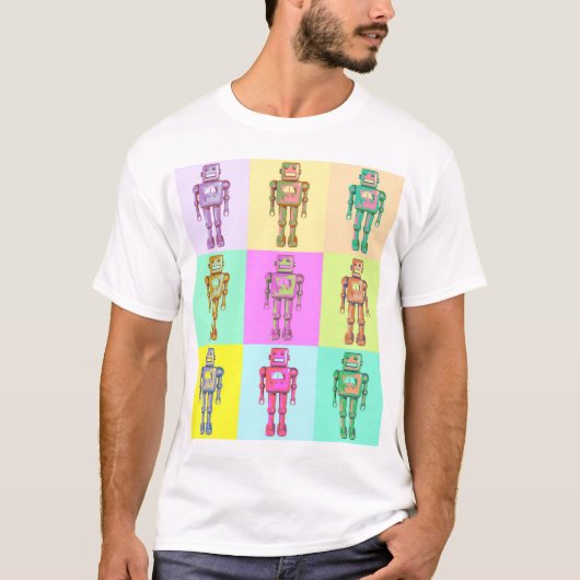 T-shirt Robot de pop rétro v1 (Devant)