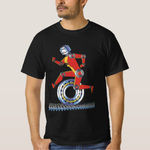 T-shirt Robot de science-fiction vintage à roues