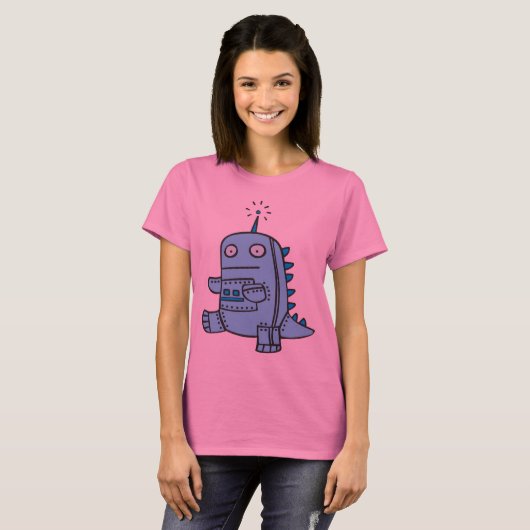 T-shirt Robot Dino - bleu (Devant entier)
