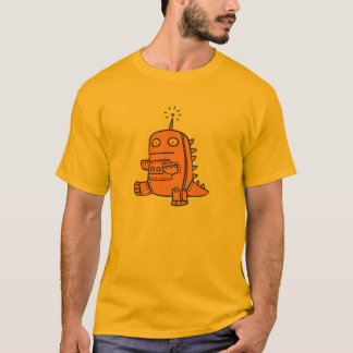 T-shirt Robot Dino - orange