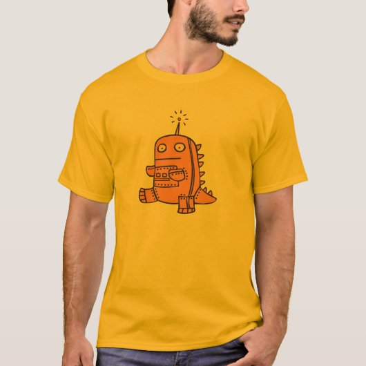 T-shirt Robot Dino - orange (Devant)