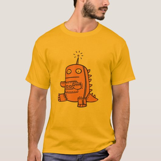 T-shirt Robot Dino - orange (Devant)