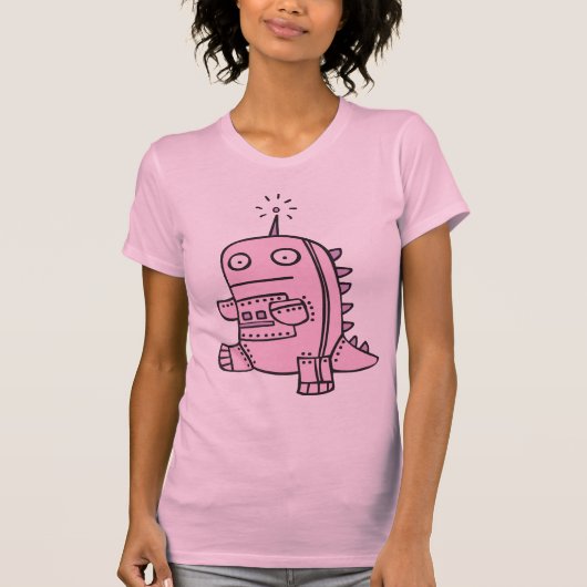 T-shirt Robot Dino - rose (Devant)