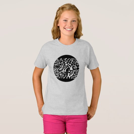 T-shirt "Robot Dreams" B&W Art Abstrait (Devant entier)