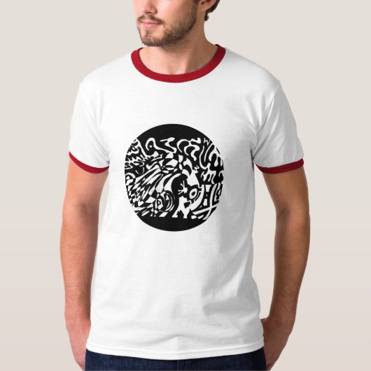 T-shirt "Robot Dreams" B&W Art Abstrait (Devant)