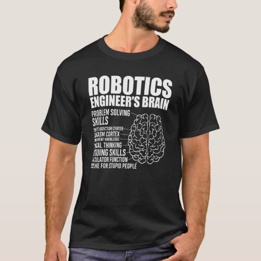 T-shirt Robot Engineer cite Robotics Engineers Cerveau (Devant)
