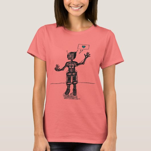 T-shirt Robot Et Kitten Sont Amis (Devant)